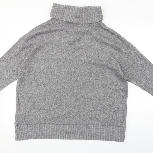F&F Womens Grey Roll Neck Acrylic Pullover Jumper Size 14