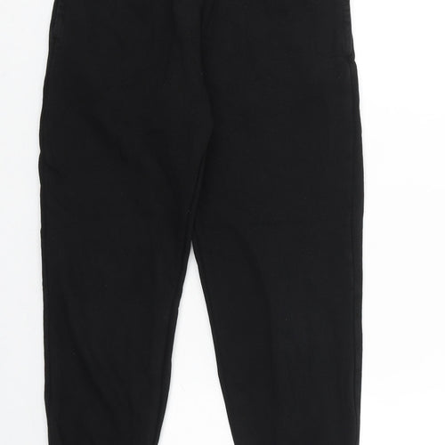 F&F Boys Black Cotton Sweatpants Trousers Size 9-10 Years Regular Tie