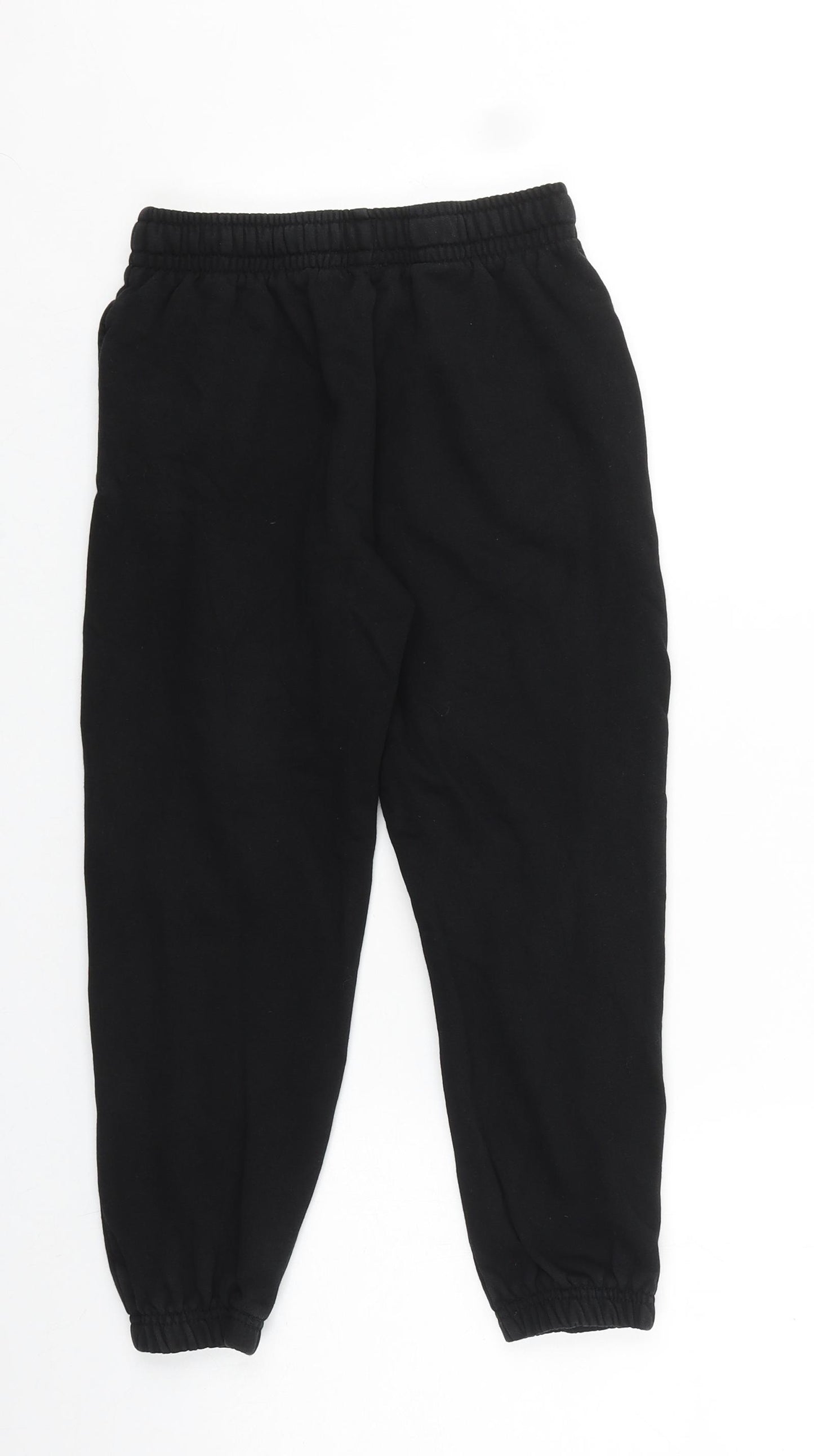 F&F Boys Black Cotton Sweatpants Trousers Size 9-10 Years Regular Tie