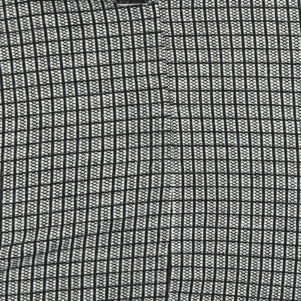 Bonmarché Womens Black Roll Neck Geometric Cotton Pullover Jumper Size S