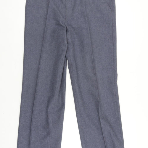 St Michaels Mens Blue Polyester Dress Pants Trousers Size 34 in L33 in Regular Zip