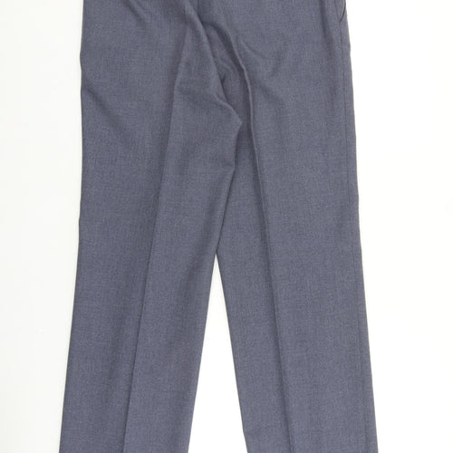 St Michaels Mens Blue Polyester Dress Pants Trousers Size 34 in L33 in Regular Zip
