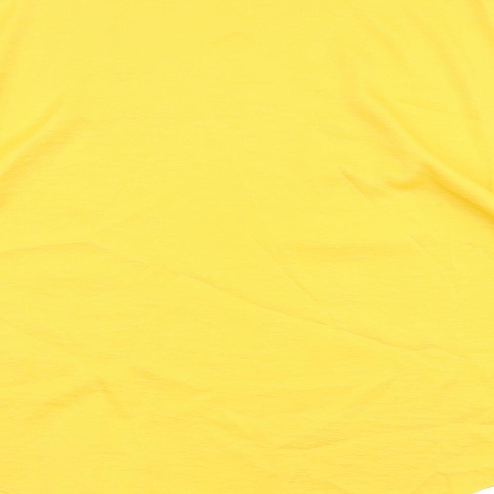 F&F Womens Yellow Polyester Basic Blouse Size 16 Round Neck