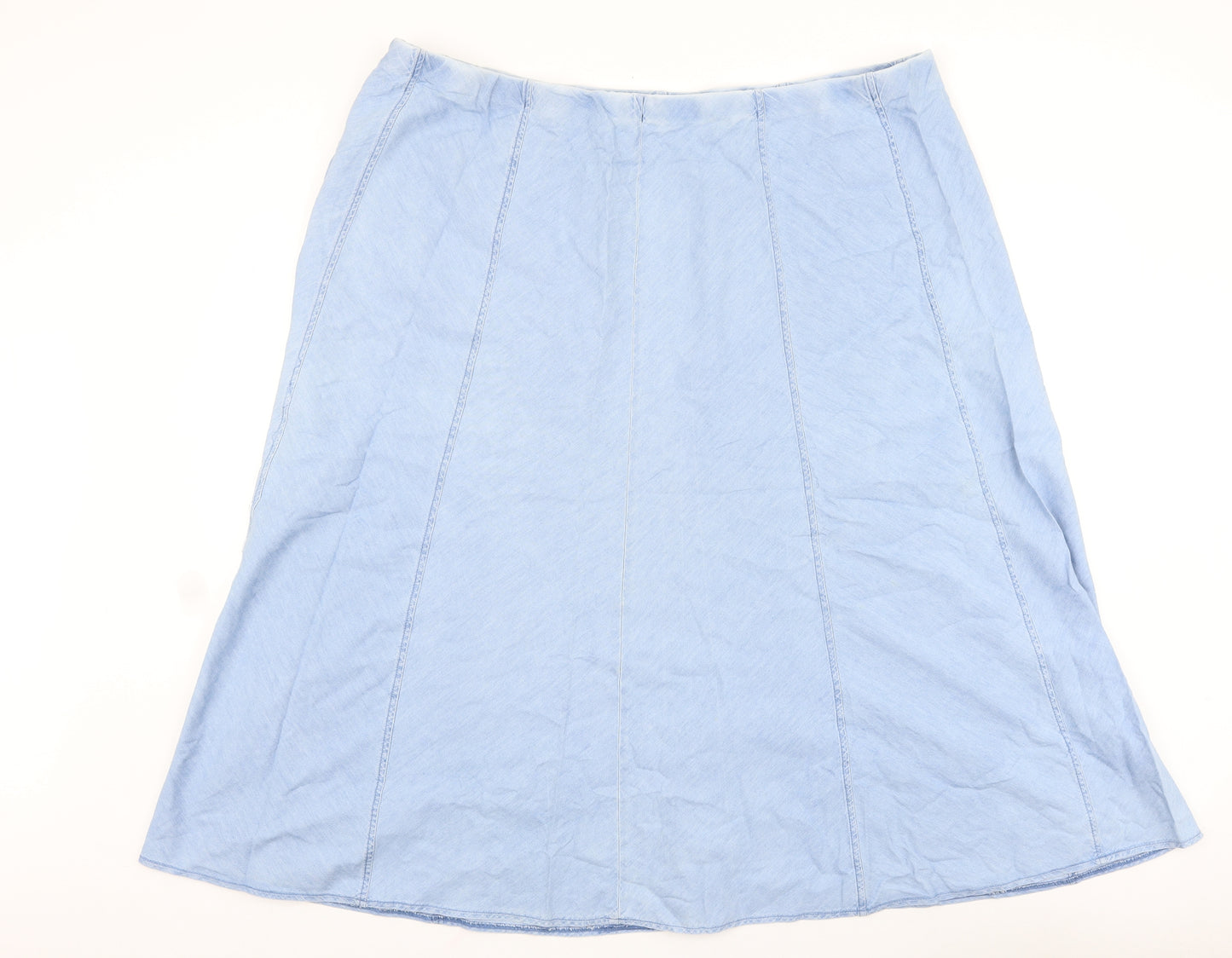 Marks and Spencer Womens Blue Cotton Swing Skirt Size 24