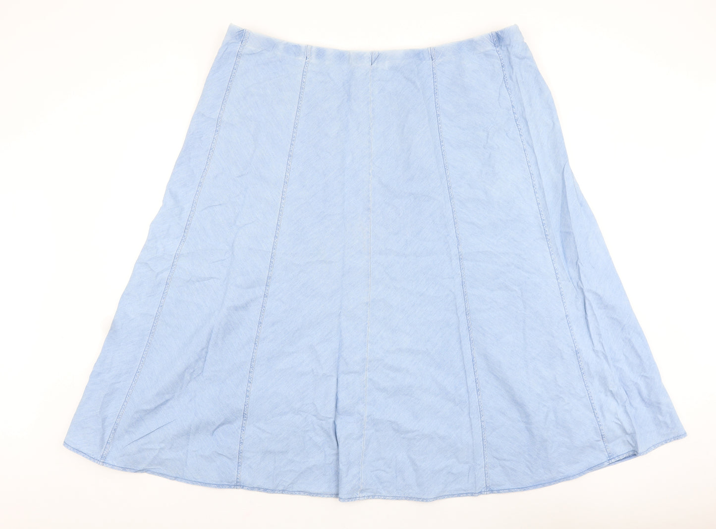 Marks and Spencer Womens Blue Cotton Swing Skirt Size 24