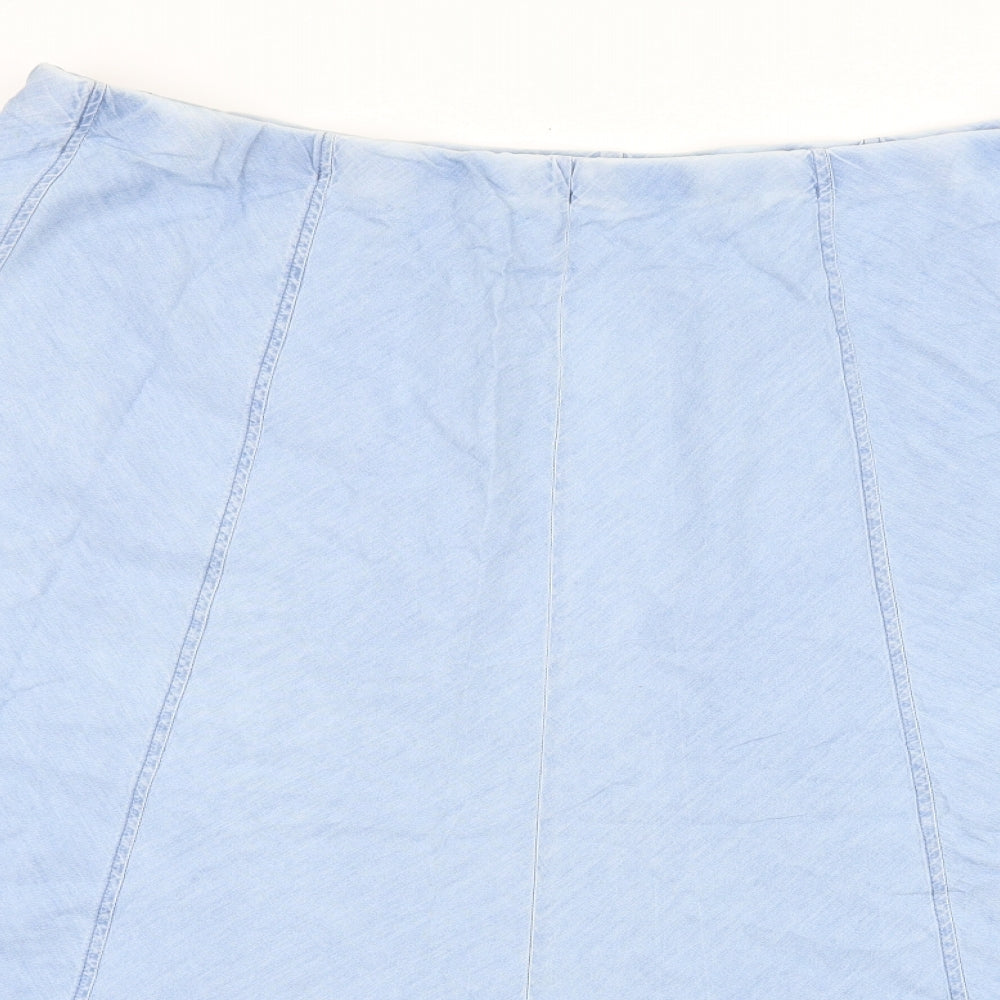 Marks and Spencer Womens Blue Cotton Swing Skirt Size 24