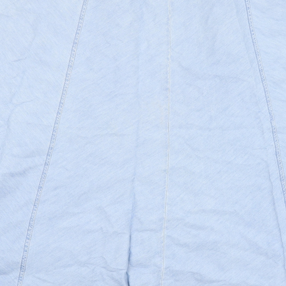 Marks and Spencer Womens Blue Cotton Swing Skirt Size 24