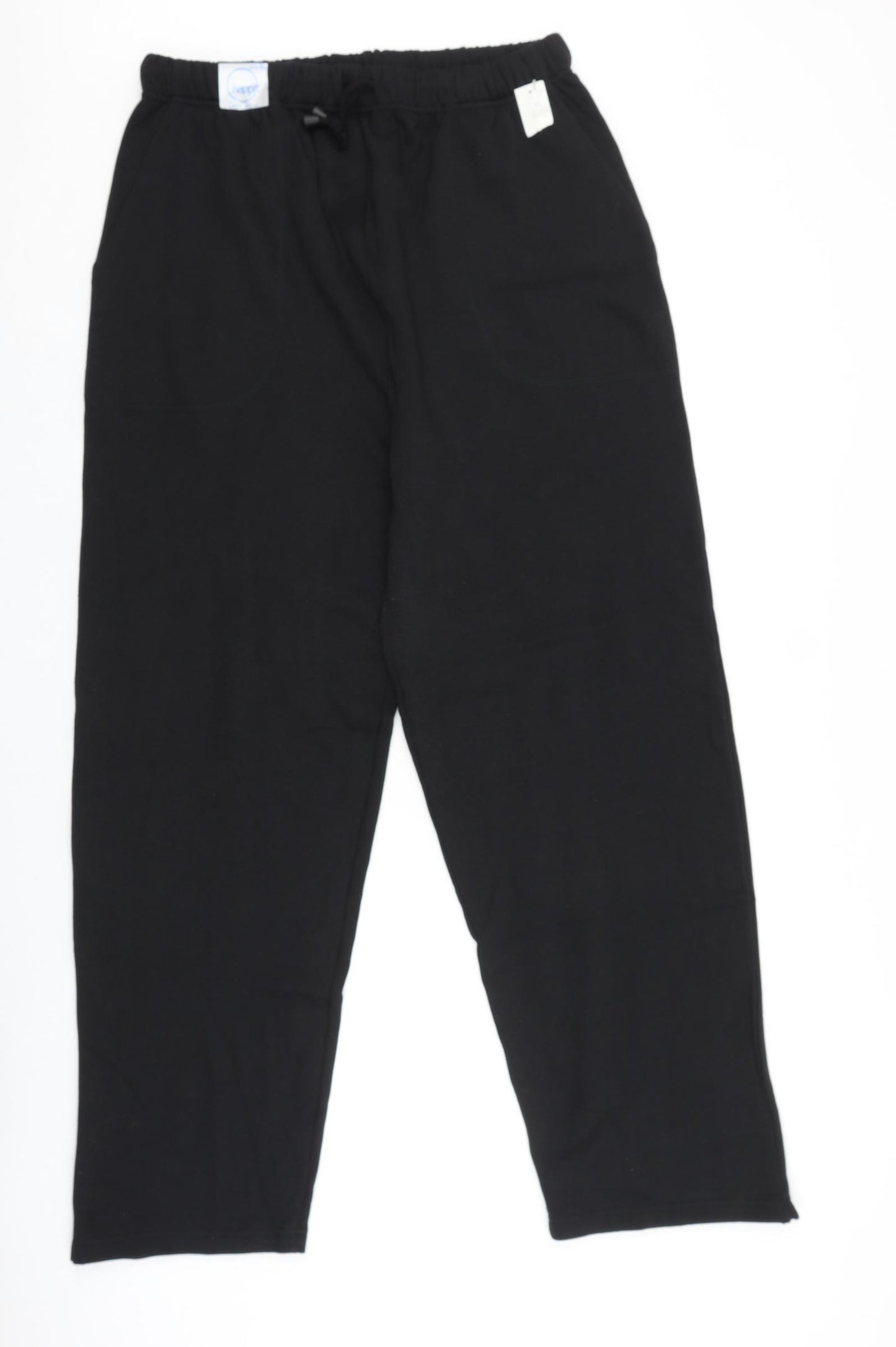 Happit Womens Black Cotton Jogger Trousers Size XL L31 in Regular Drawstring