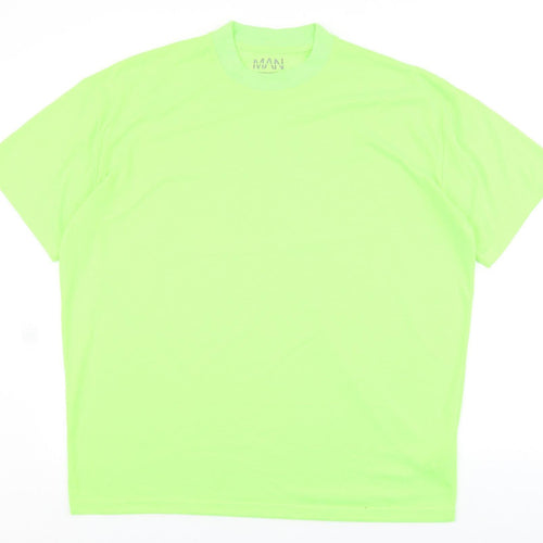 Boohoo Mens Gold Cotton T-Shirt Size M Round Neck