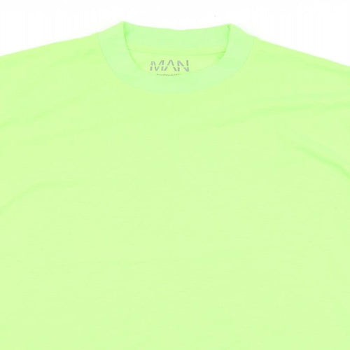 Boohoo Mens Gold Cotton T-Shirt Size M Round Neck
