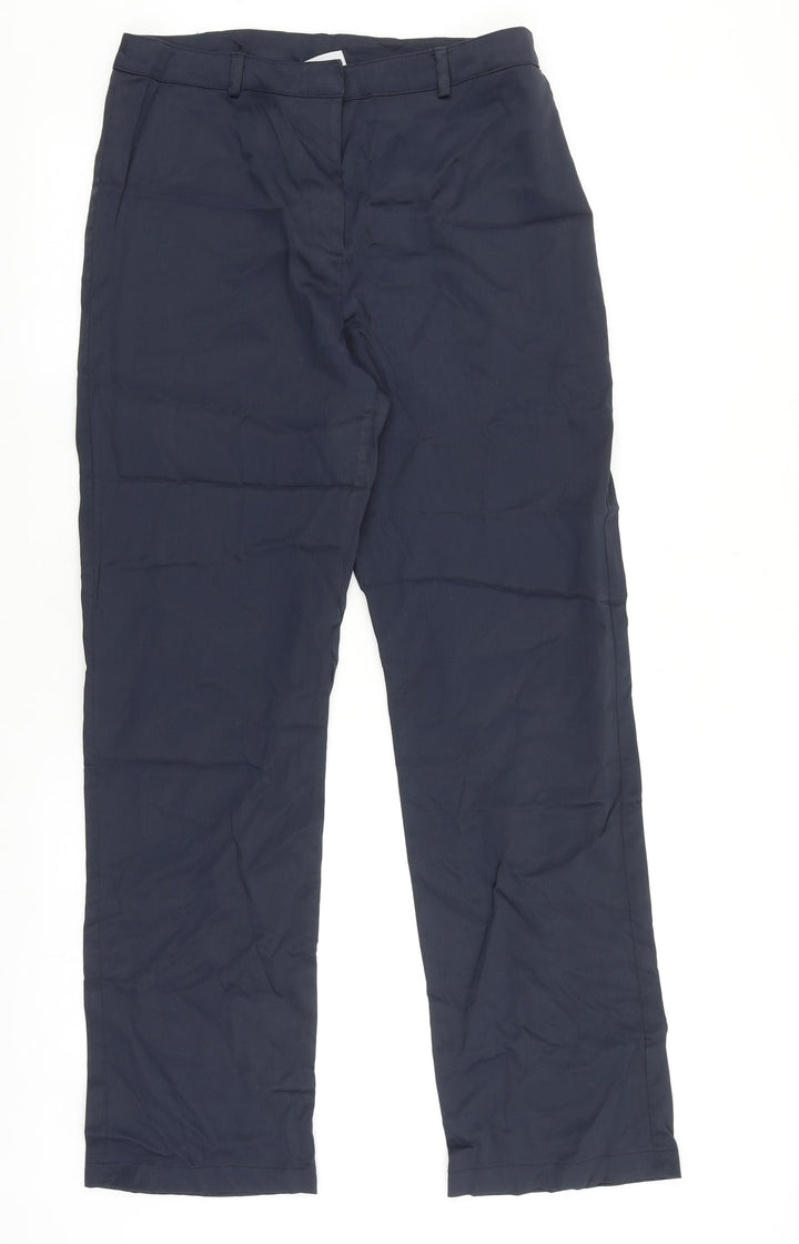 Miss Selfridge Womens Blue Polyester Trousers Size 14 L30 in Regular Tie