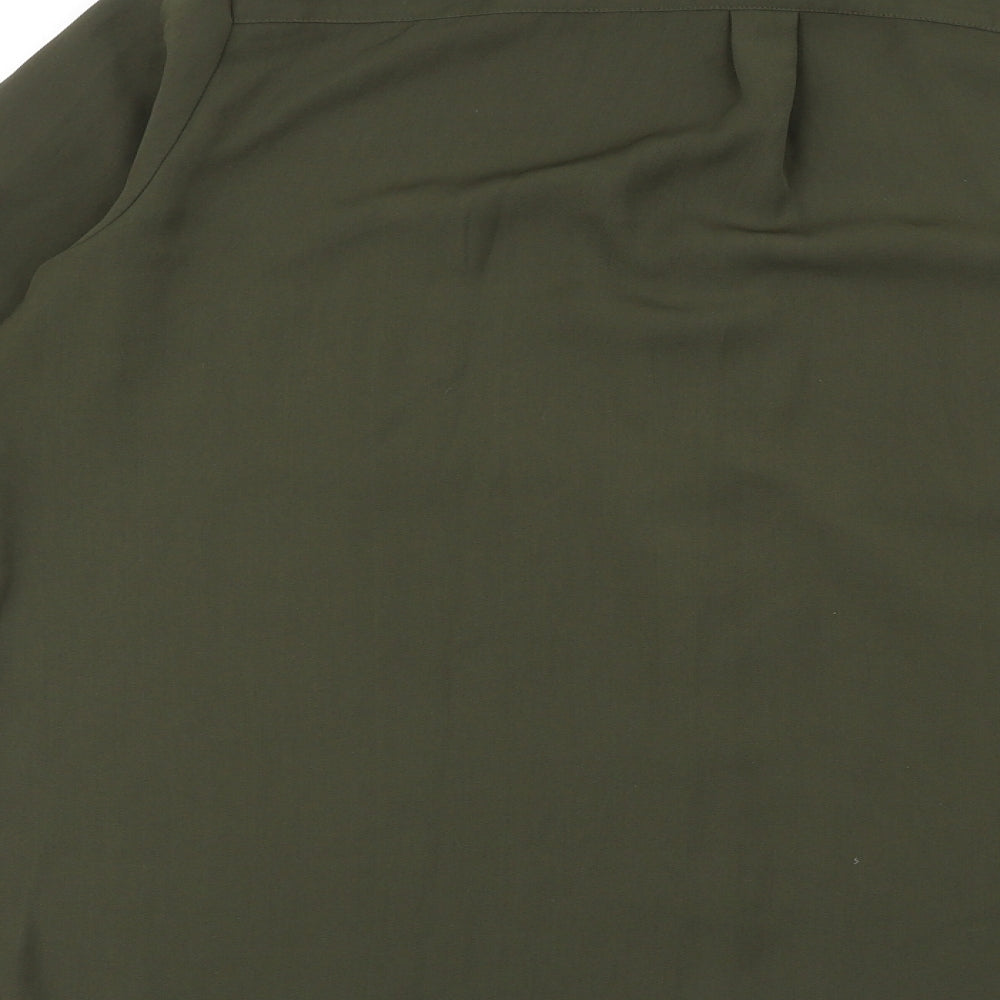 NEXT Womens Green Polyester Basic Button-Up Size 16 Collared