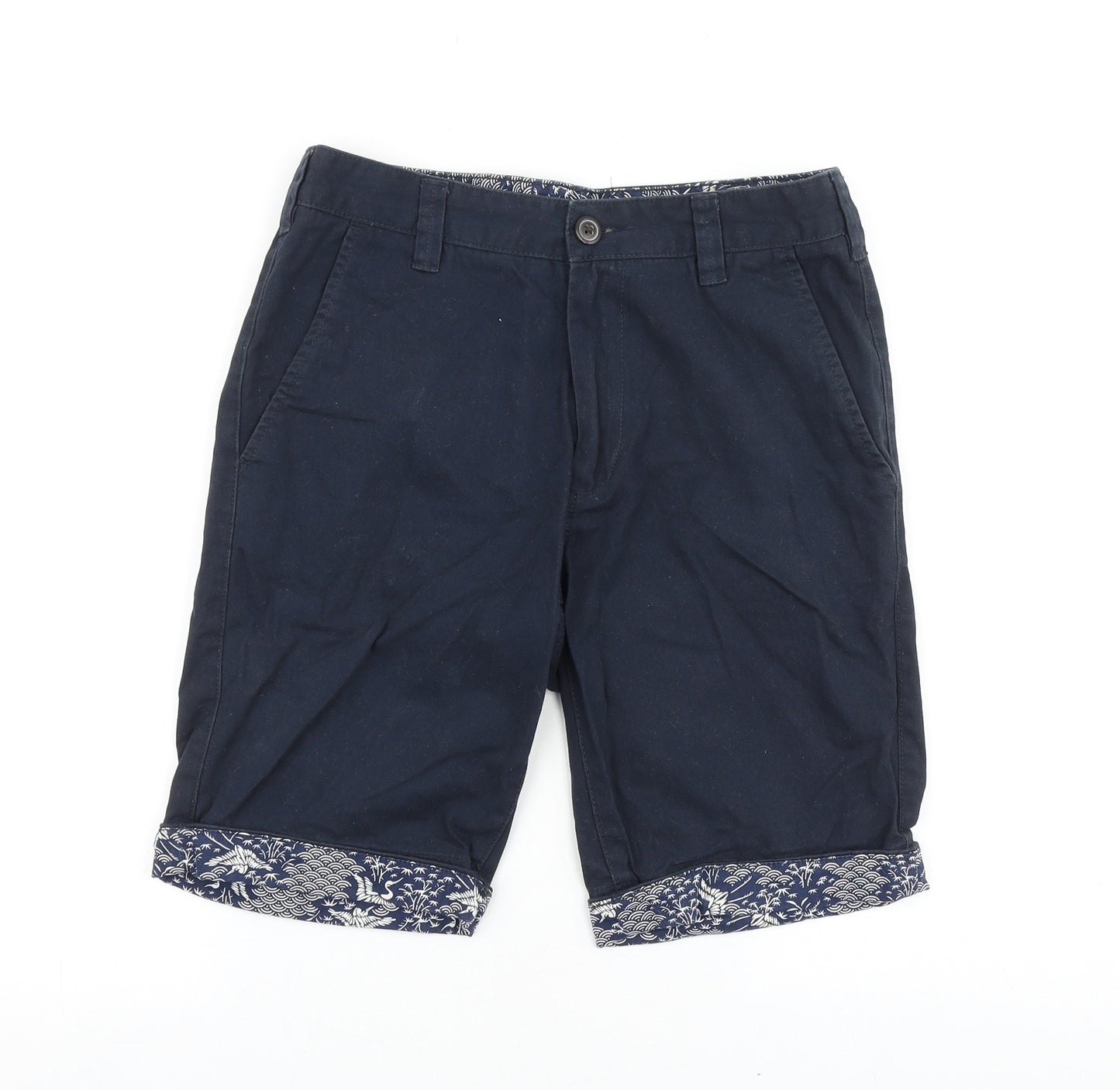 Cedar Wood State Mens Blue Cotton Chino Shorts Size 28 in L10 in Regular Zip