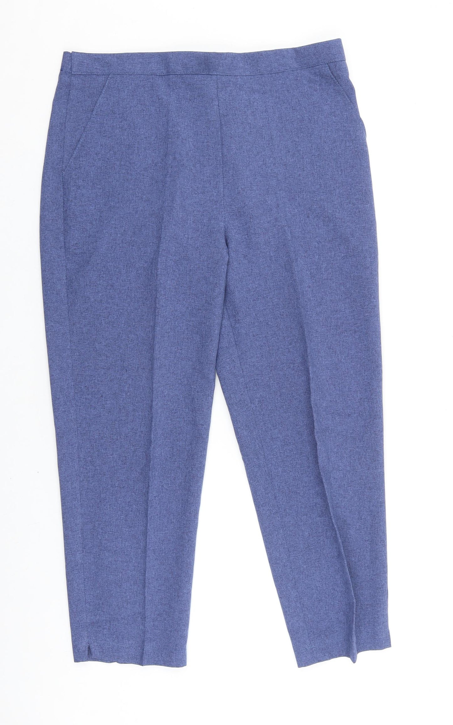 Emma Collection Womens Blue Polyester Trousers Size 14 L25 in Regular