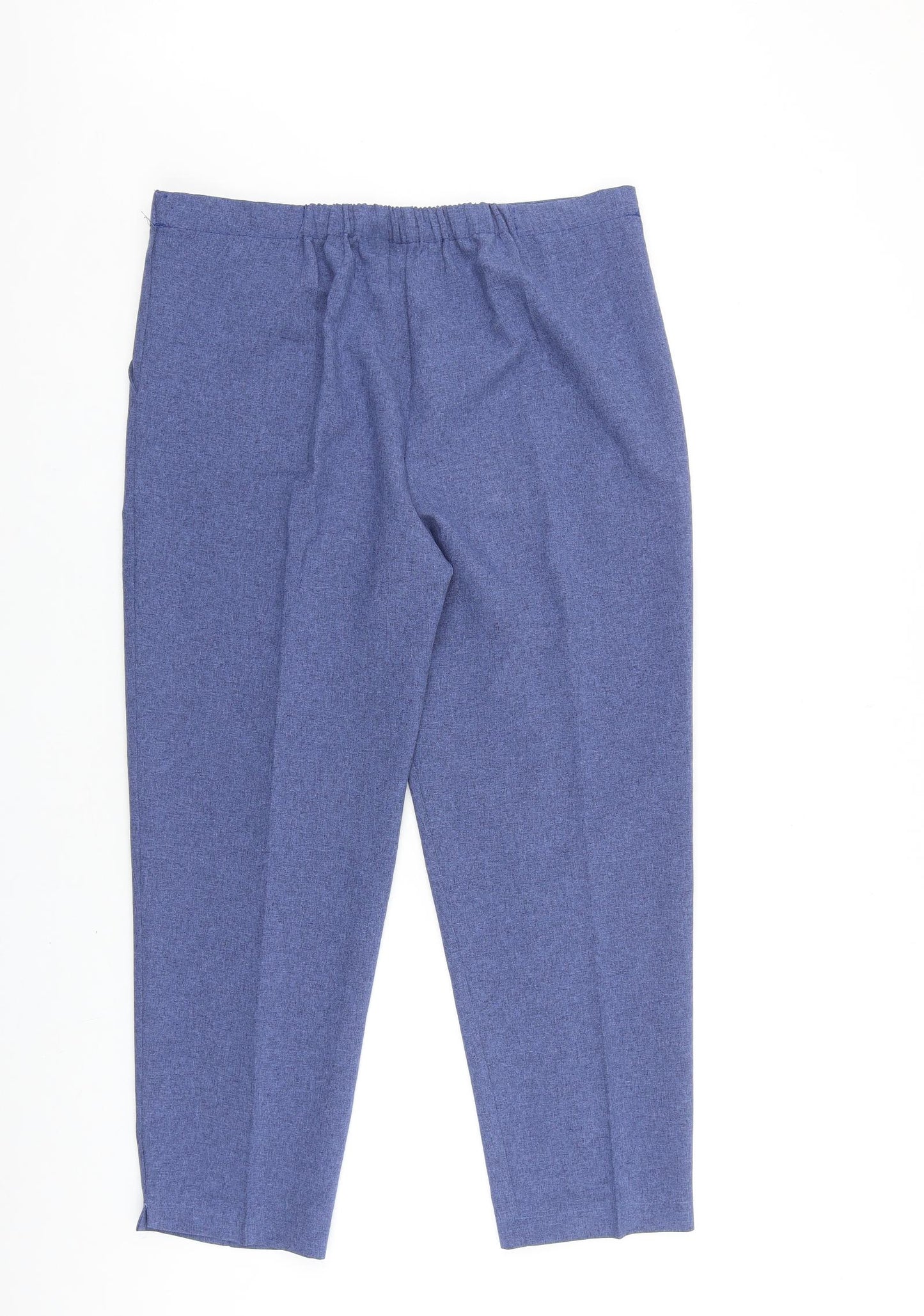 Emma Collection Womens Blue Polyester Trousers Size 14 L25 in Regular