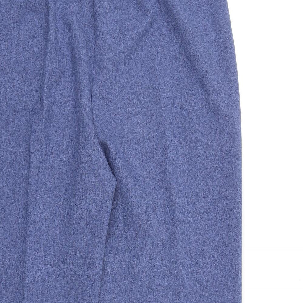 Emma Collection Womens Blue Polyester Trousers Size 14 L25 in Regular