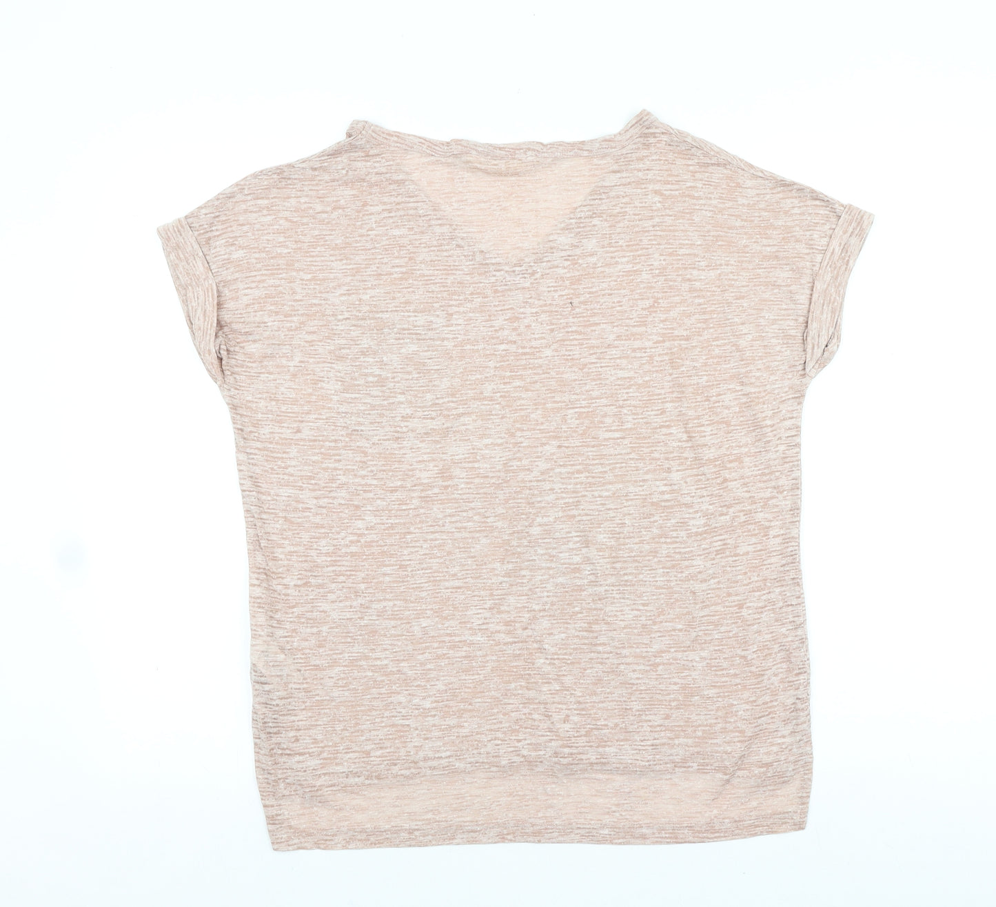 NEXT Womens Pink Viscose Basic T-Shirt Size 12 V-Neck