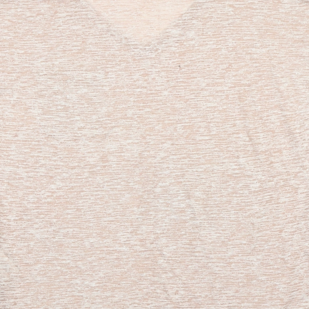 NEXT Womens Pink Viscose Basic T-Shirt Size 12 V-Neck