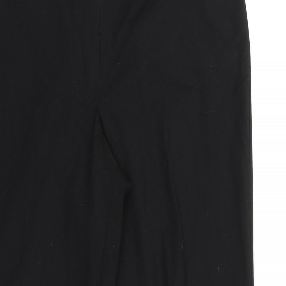 Marks and Spencer Womens Black Viscose Trousers Size 12 L30 in Regular Zip