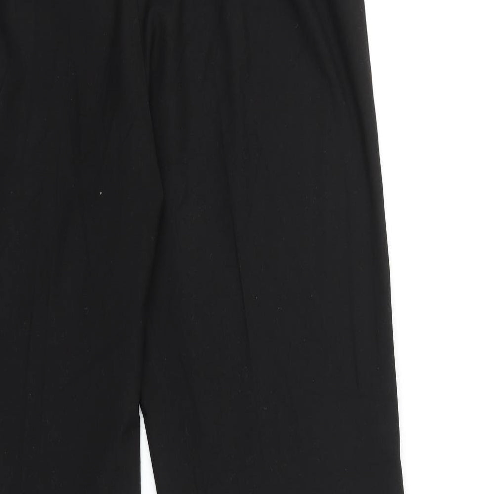 Marks and Spencer Womens Black Viscose Trousers Size 12 L30 in Regular Zip