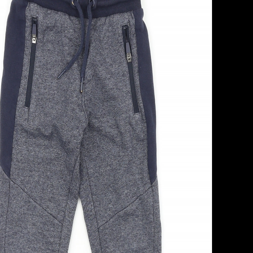 F&F Boys Blue Cotton Sweatpants Trousers Size 7-8 Years Regular Tie