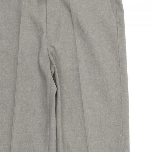 Marks and Spencer Mens Brown Polyester Dress Pants Trousers Size 34 in L33 in Regular Zip