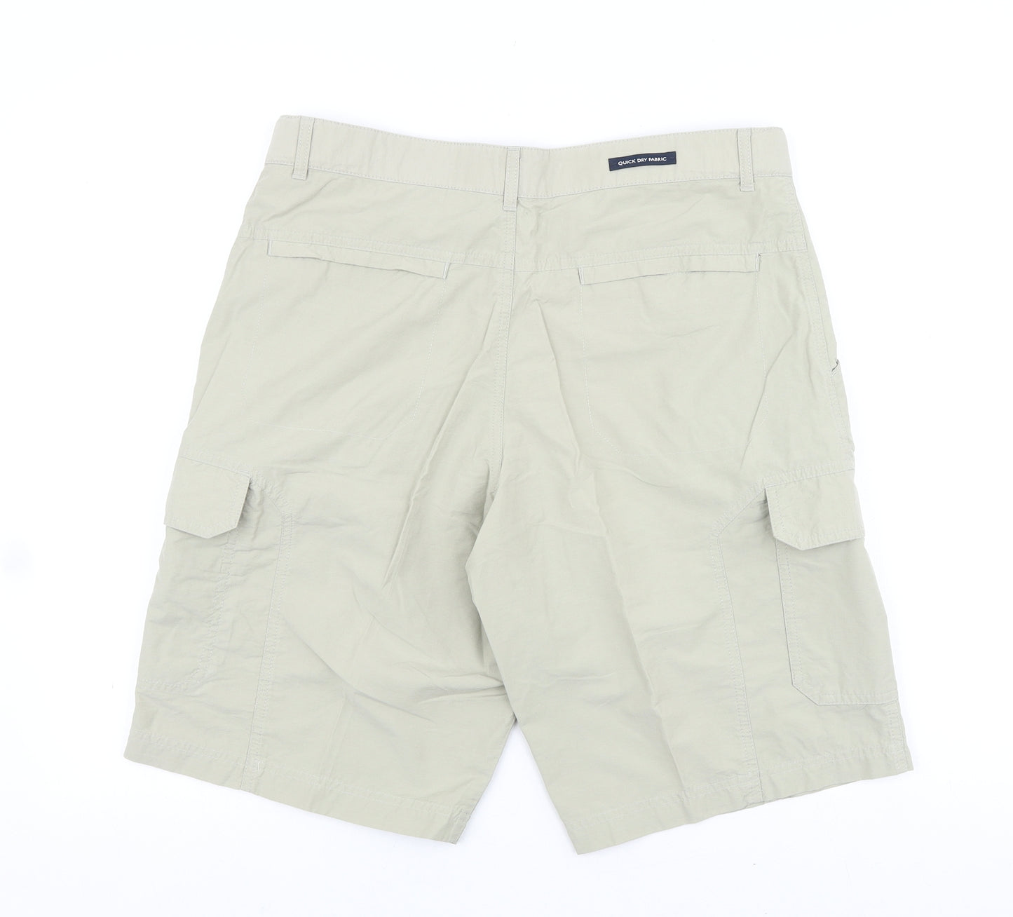 Debenhams Mens Beige Cotton Cargo Shorts Size 34 in L11 in Regular Zip