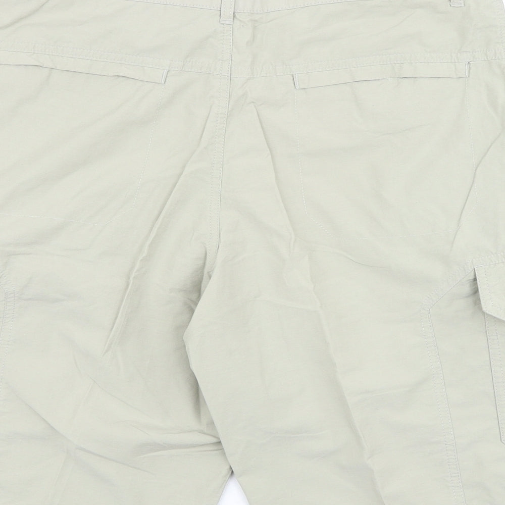Debenhams Mens Beige Cotton Cargo Shorts Size 34 in L11 in Regular Zip