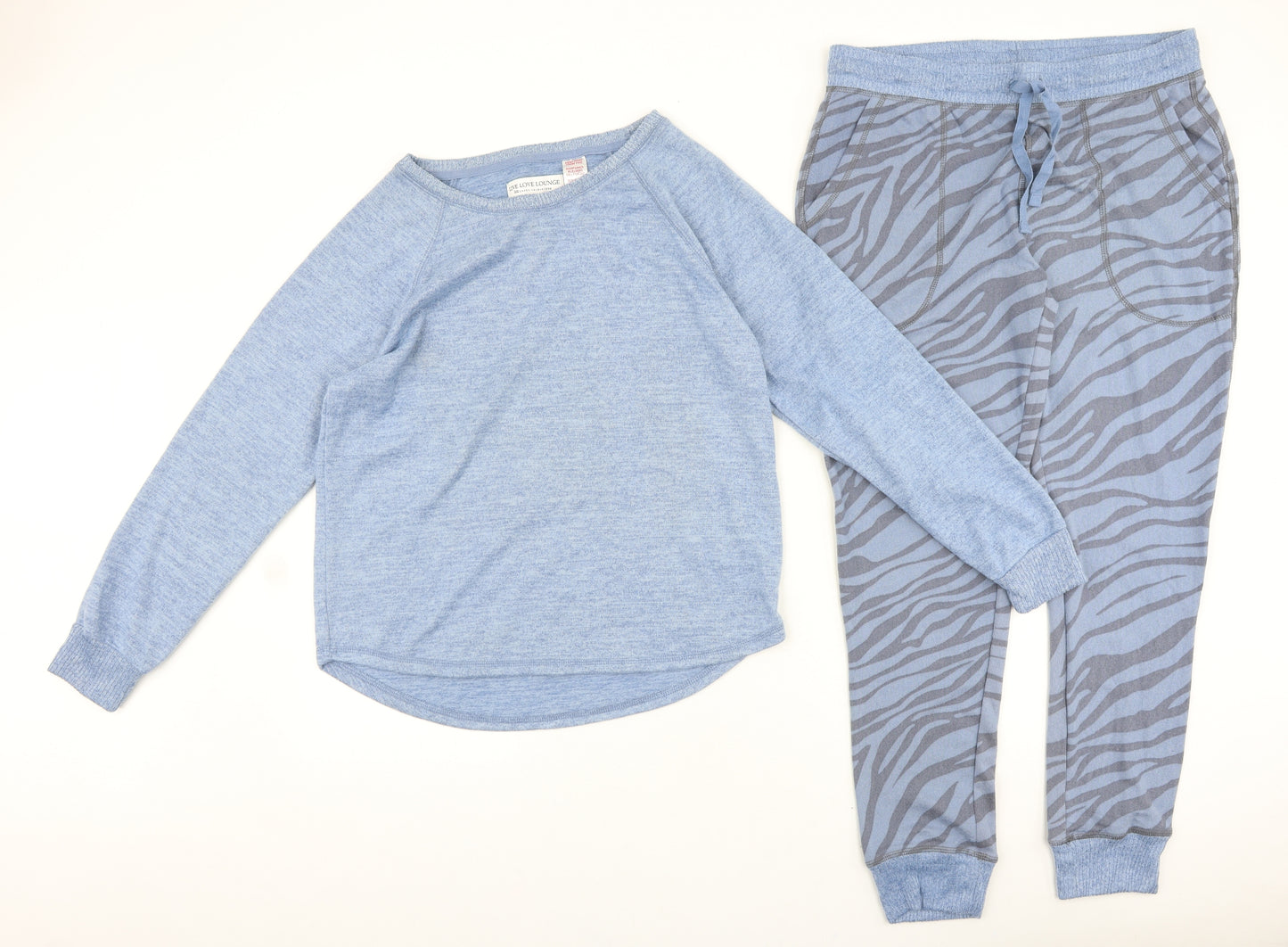 Karen Neuburger Womens Blue Animal Print Polyester Top Lounge Set Size M