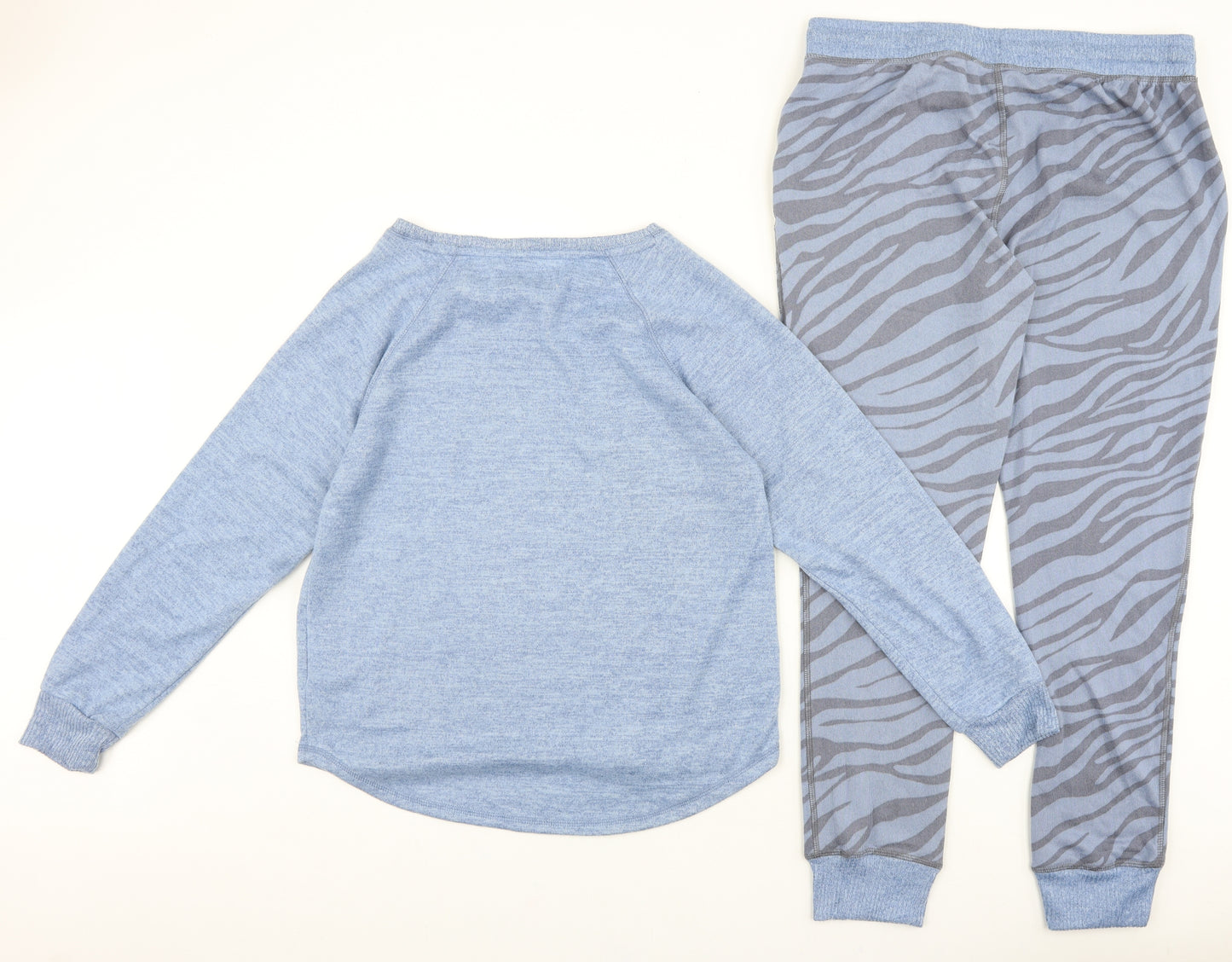 Karen Neuburger Womens Blue Animal Print Polyester Top Lounge Set Size M