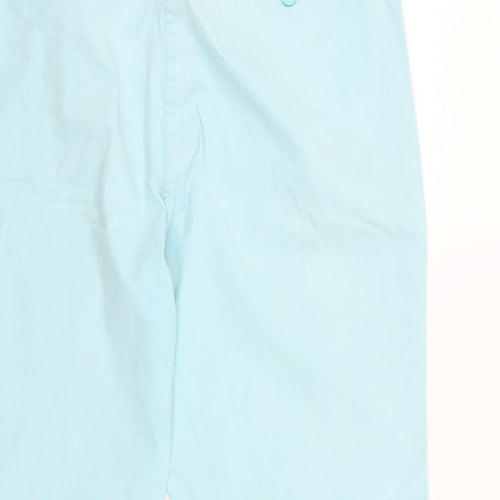 Dunnes Stores Womens Blue Cotton Chino Trousers Size 14 L20 in Regular Zip