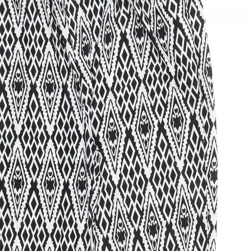 Preworn Womens Black Geometric Polyester Trousers Size 28 in L28 in Regular Tie