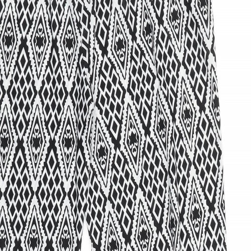 Preworn Womens Black Geometric Polyester Trousers Size 28 in L28 in Regular Tie