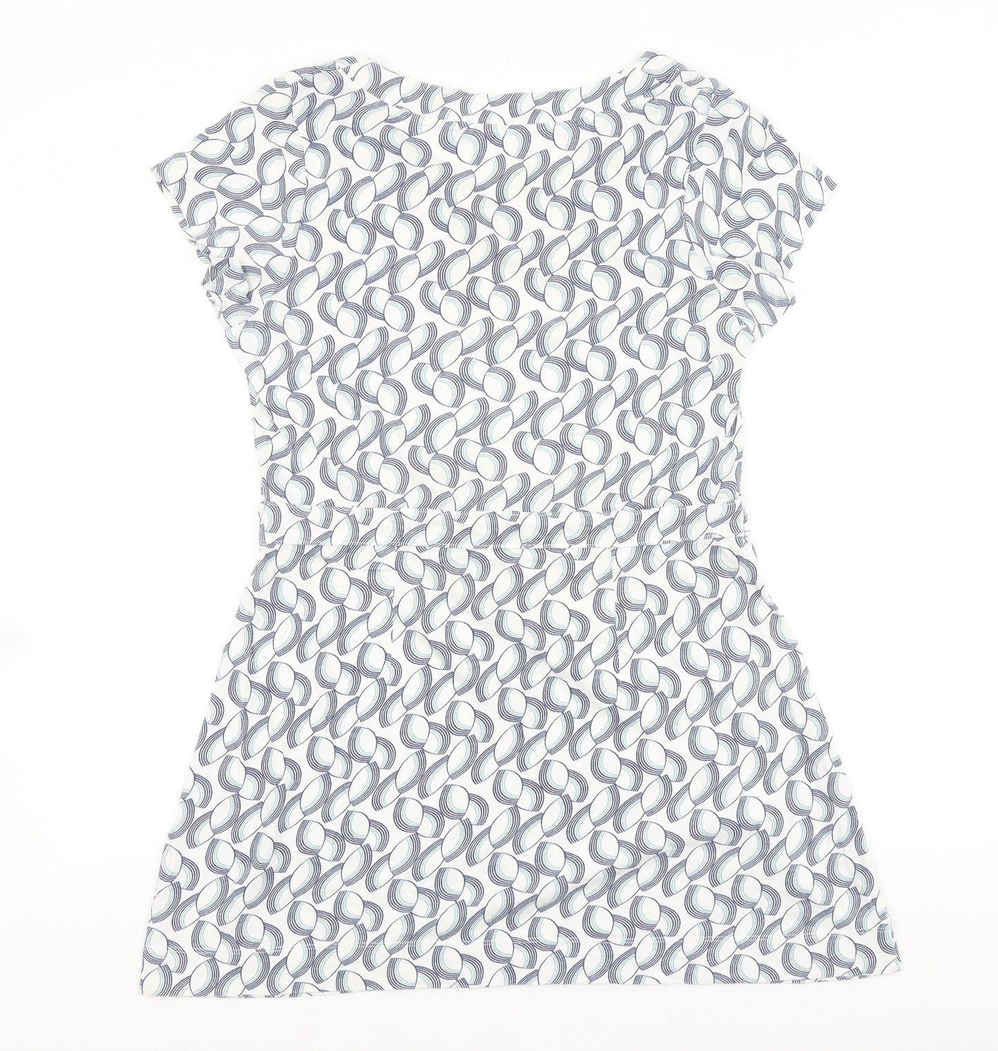 Mudd & Water Womens White Geometric 100% Cotton Fit & Flare Size 14 Round Neck Pullover