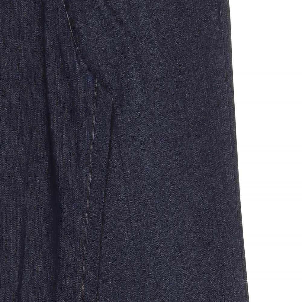 Dorothy Perkins Womens Blue Cotton Straight Jeans Size 14 L34 in Regular Zip