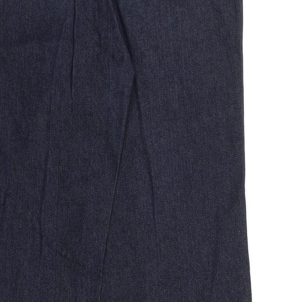 Dorothy Perkins Womens Blue Cotton Straight Jeans Size 14 L34 in Regular Zip