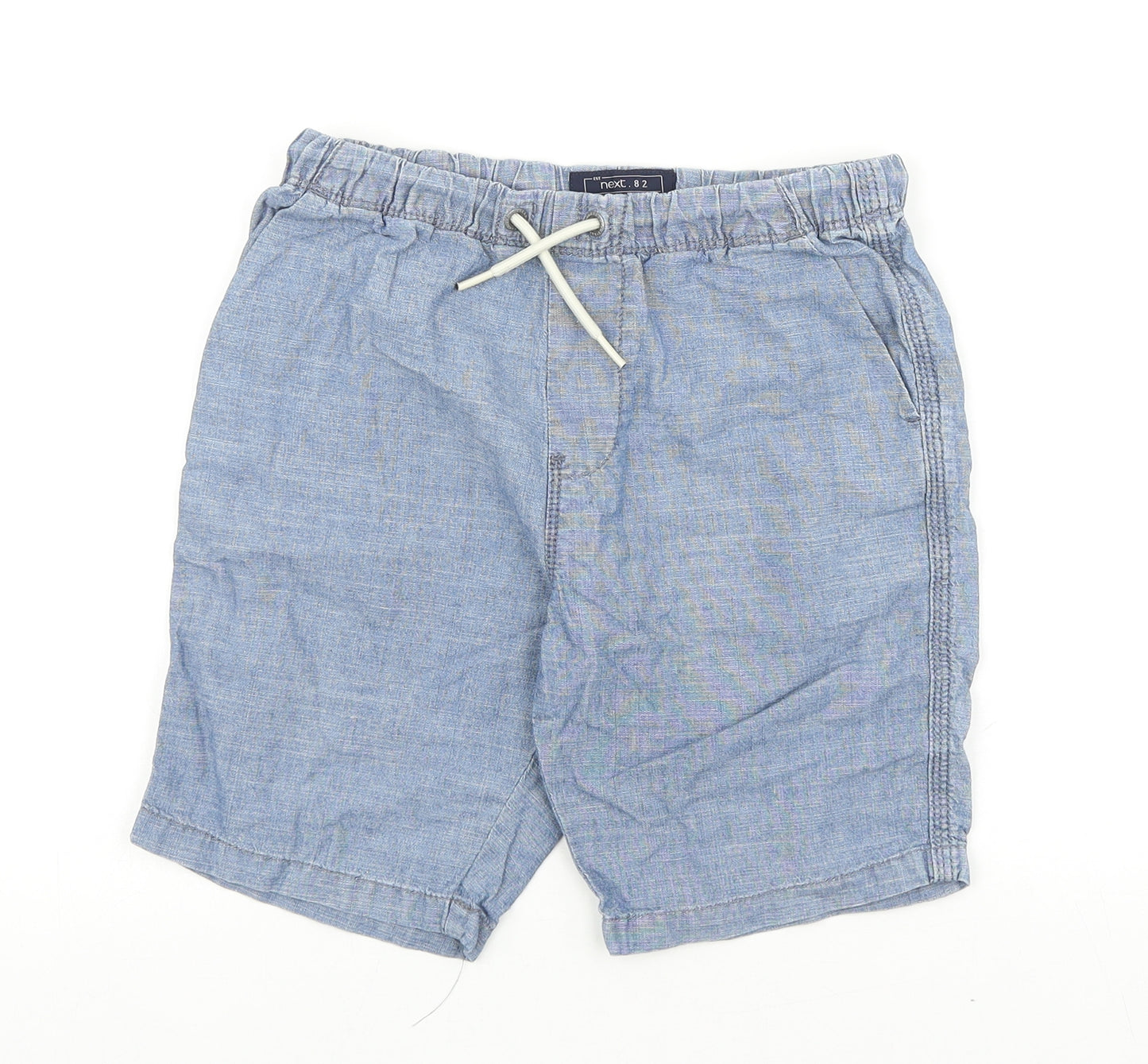 NEXT Boys Blue Cotton Bermuda Shorts Size 9 Years Regular Tie