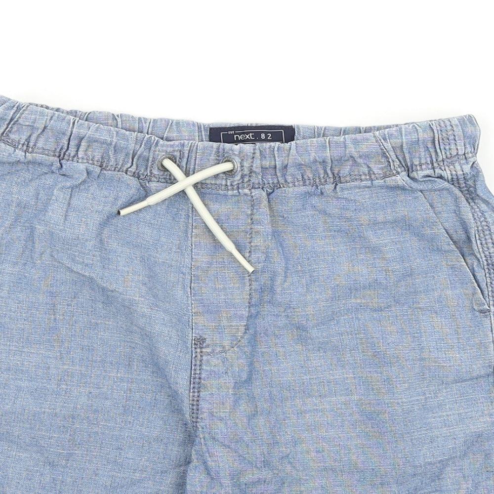 NEXT Boys Blue Cotton Bermuda Shorts Size 9 Years Regular Tie