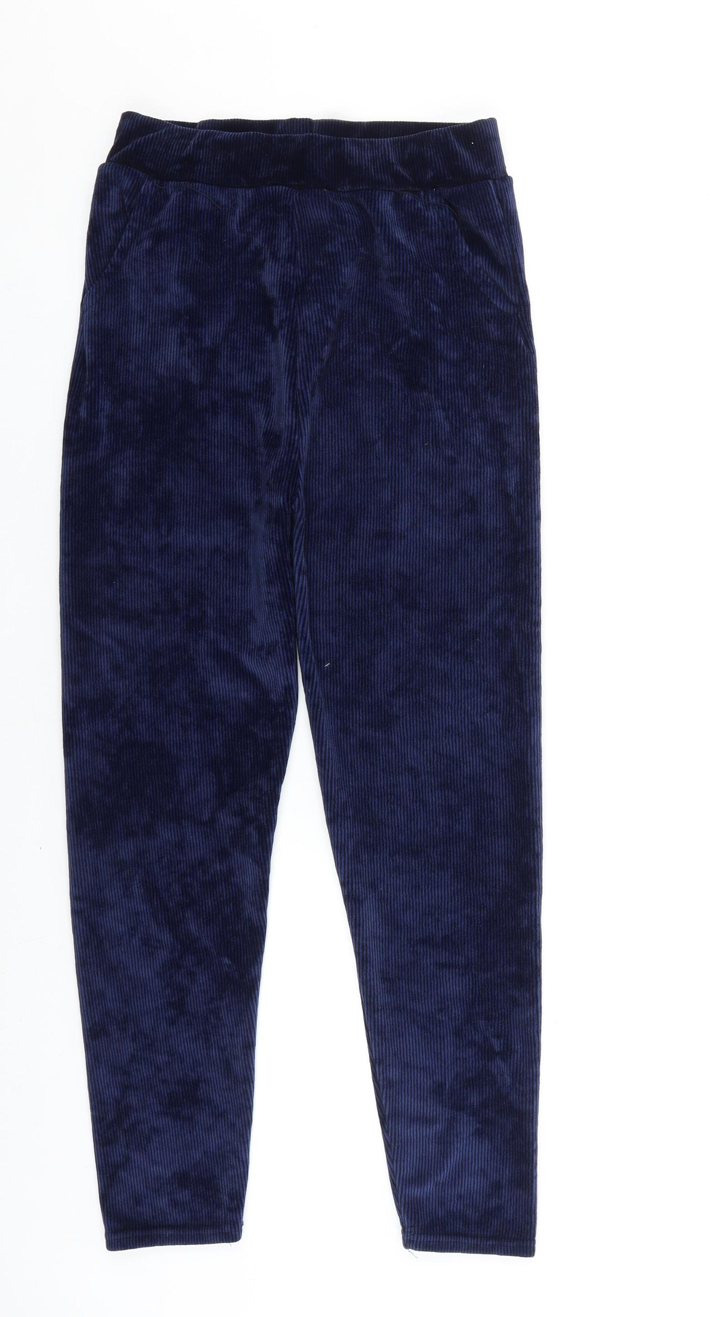 Preworn Womens Blue Polyester Jogger Trousers Size 27 in L26 in Regular - Ribbed