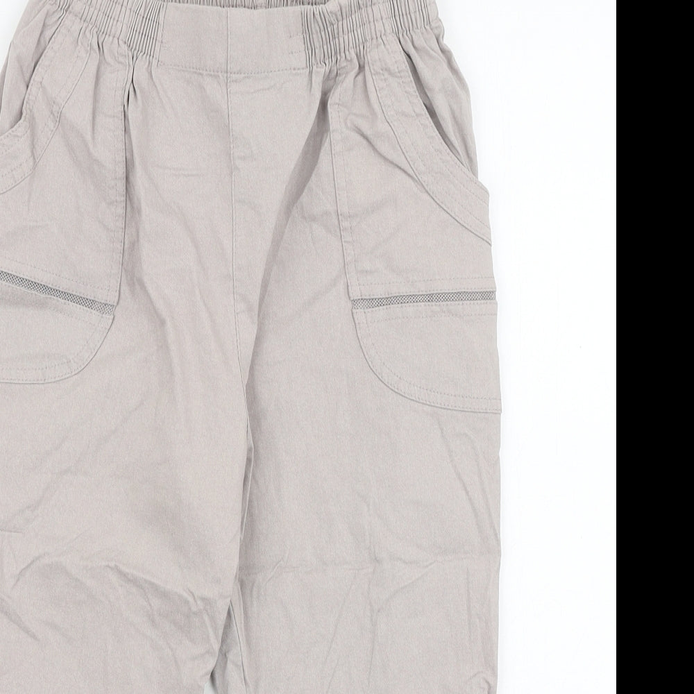 Preworn Womens Grey Polyester Cropped Trousers Size 24 in Regular