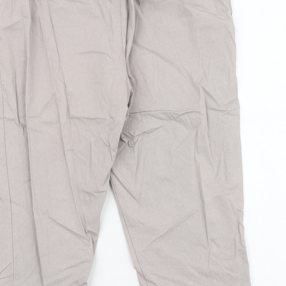 Preworn Womens Grey Polyester Cropped Trousers Size 24 in Regular