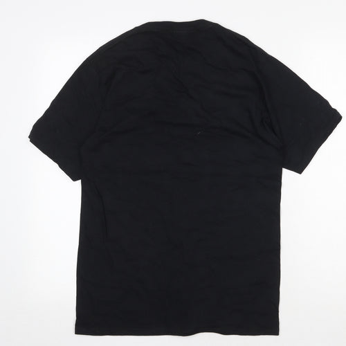 Port & Company Mens Black Cotton T-Shirt Size S Round Neck
