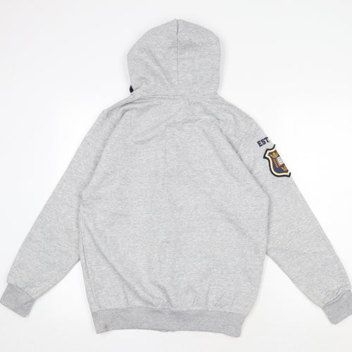 Oxford University Mens Grey Cotton Full Zip Hoodie Size S