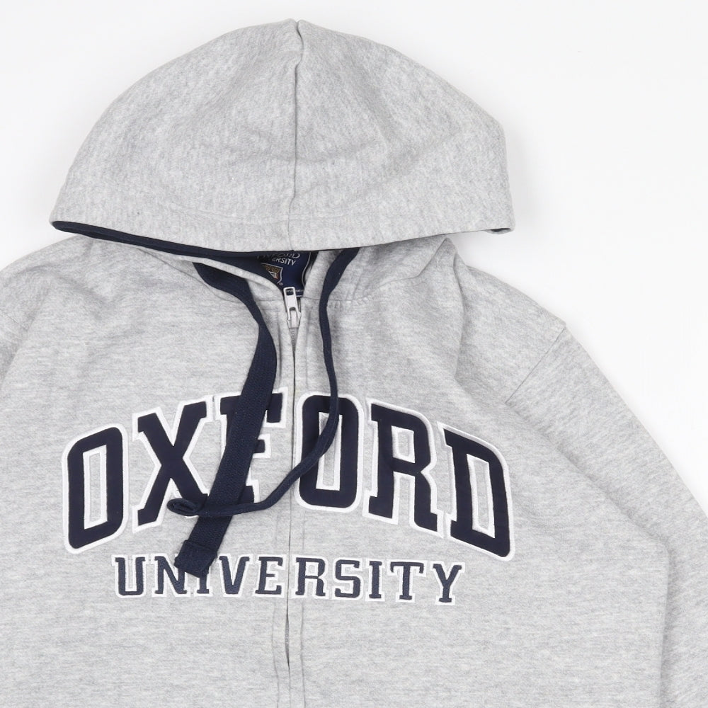 Oxford University Mens Grey Cotton Full Zip Hoodie Size S