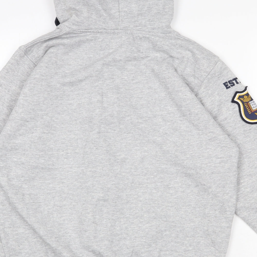 Oxford University Mens Grey Cotton Full Zip Hoodie Size S