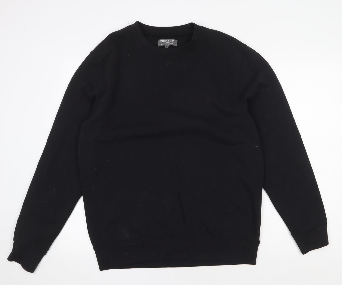 Primark Mens Black Polyester Pullover Sweatshirt Size L