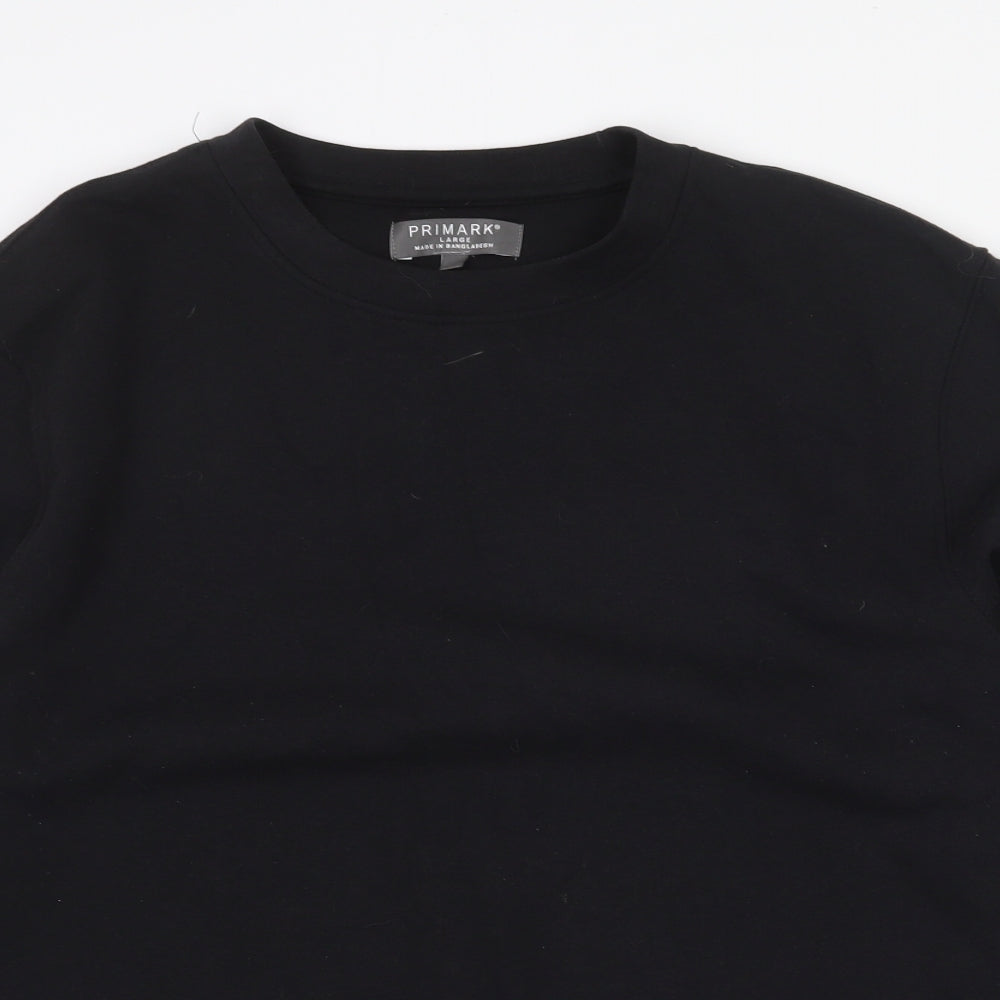 Primark Mens Black Polyester Pullover Sweatshirt Size L