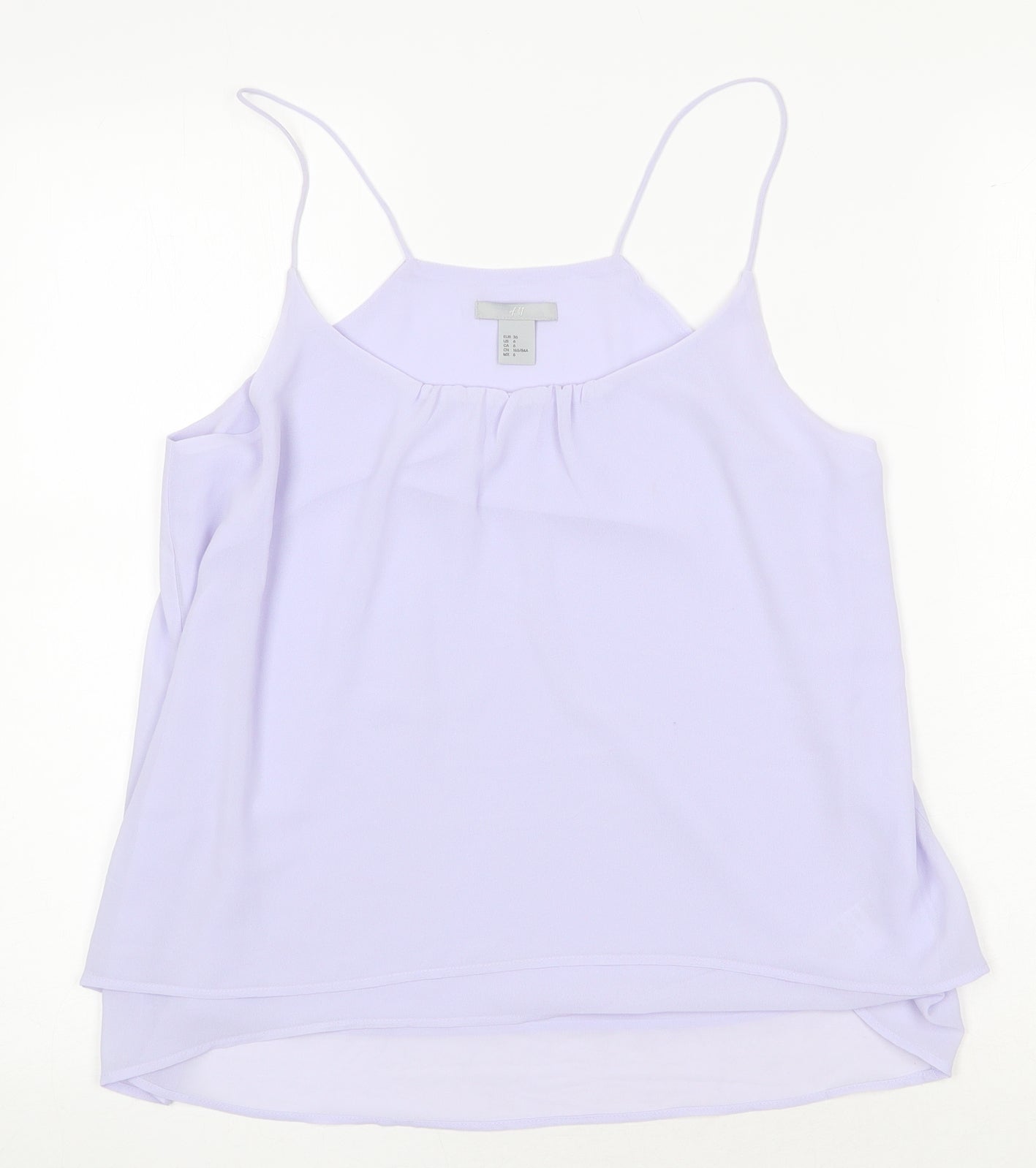 H&M Womens Purple Polyester Basic Tank Size 8 Round Neck