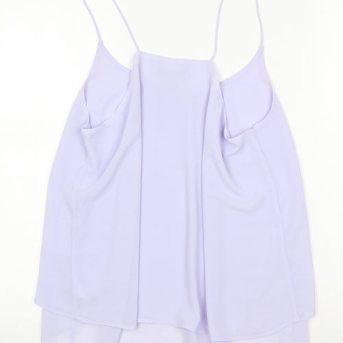 H&M Womens Purple Polyester Basic Tank Size 8 Round Neck
