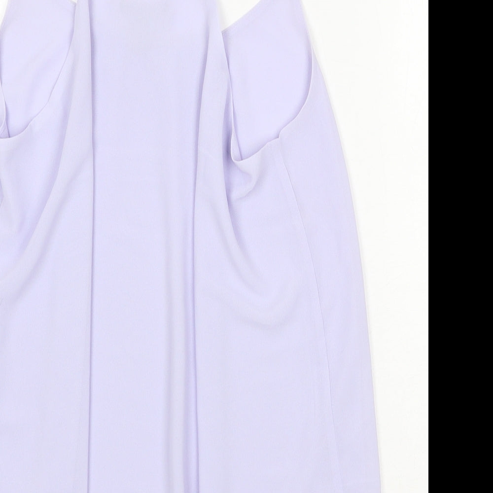 H&M Womens Purple Polyester Basic Tank Size 8 Round Neck